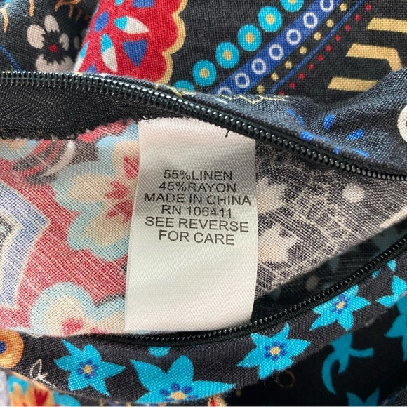 Context Exclusively at Lord & Taylor Floral Paisley Faux Wrap Linen Blend Skirt - Picture 16 of 16